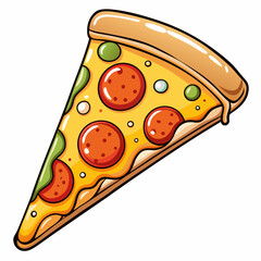 Pizza single slick  art vector illustration