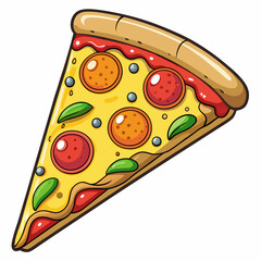 Pizza single slick  art vector illustration