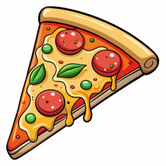 Pizza single slick  art vector illustration
