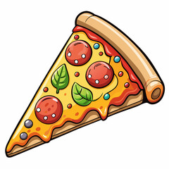 Pizza single slick  art vector illustration