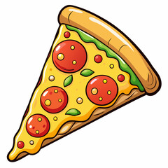 Pizza single slick  art vector illustration
