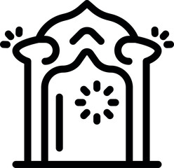 Traditional arabic building entrance with ornamental arch, symbolizing cultural heritage and digital progress