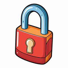 Realistic, Lock art vector illustration