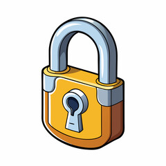 Realistic, Lock art vector illustration