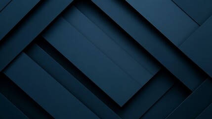 Fototapeta premium Abstract dark blue geometric pattern with layered rectangles and squares