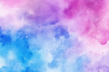 Obraz premium Vibrant abstract watercolor composition with blue and pink hues, creating a dreamy and calming atmosphere.