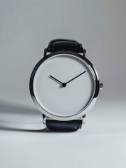 Elegant Minimalist Wristwatch on a Neutral Background. Generative AI