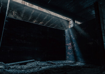 destroyed building in a city lost during the war with Ukraine