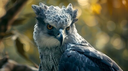 Harpy Eagle Close-Up Portrait Wildlife Photography. Generative AI