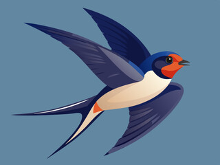 Hirondelle ou Martin comme oiseau passereau avec de longues ailes pointues Ensemble de vecteurs
