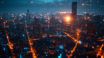 Fototapeta premium Wireless Network and Connection Technology Concept