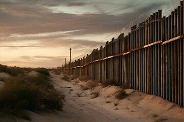 photo of a border, border fence