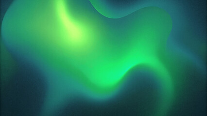 Glowing green blurred light gradient dark grainy black background wallpaper abstract design