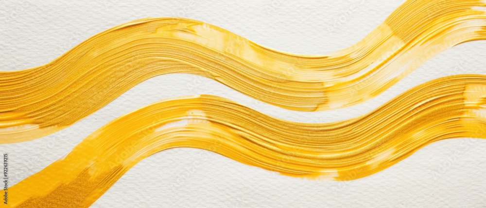 Poster vibrant yellow paint strokes create a dynamic and artistic texture on a clean canvas background for 