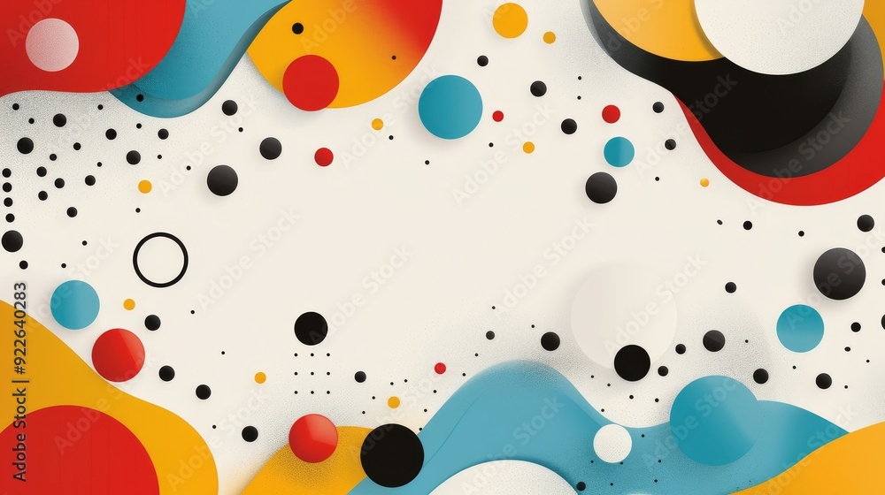 Poster a colorful abstract painting with a wave-like pattern