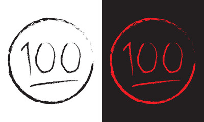 100 Years Anniversary Celebration logo black paintbrush vector, 100 number logo design, 100th Birthday Logo, happy Anniversary, Vector Anniversary For Celebration, poster, Invitation Card 