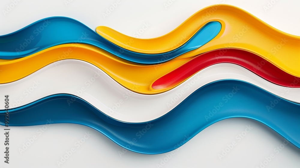 Aufkleber a colorful abstract painting with a wave-like pattern