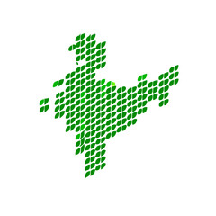 Obraz premium Abstract India Map Formed By Leaf Shapes on a isolated white background (5)