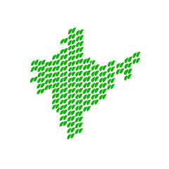 Abstract India Map Formed By Leaf Shapes on a isolated white background (4)