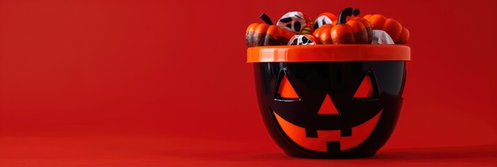 Halloween candy bucket for trick-or-treating festivities