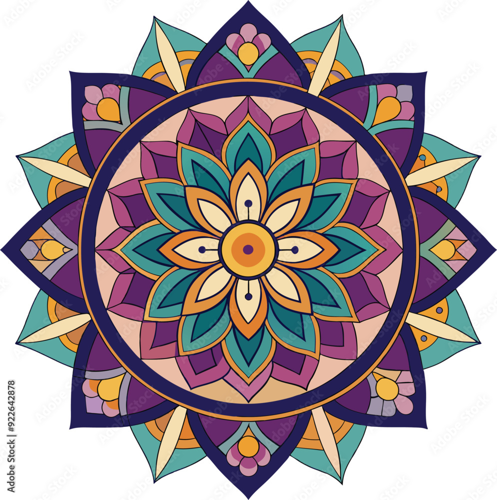 Wall mural mandala design