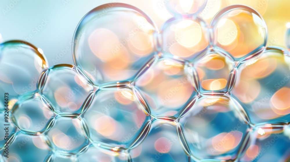 Aufkleber the image is a close up of many bubbles of different sizes floating in the air