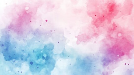 Obraz premium Abstract watercolor painting with pink, blue, and purple hues creating a dreamy, atmospheric scene.