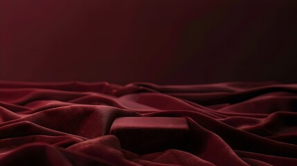 Fototapeta premium Luxurious Deep Red Velvet Fabric Texture in Elegant Drapery. Generative AI