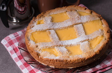 delicious cake for tea on the table