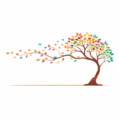 Obraz premium Tree branch vector illustration design template on a isolated white background (2)
