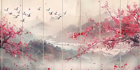 Japanese Ink Paintings adorning Folding Screens
