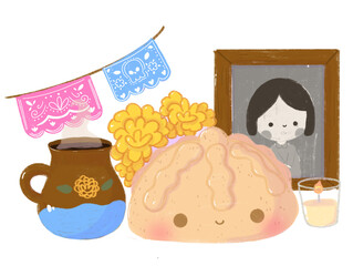 Ofrenda día de muertos animada sin fondo