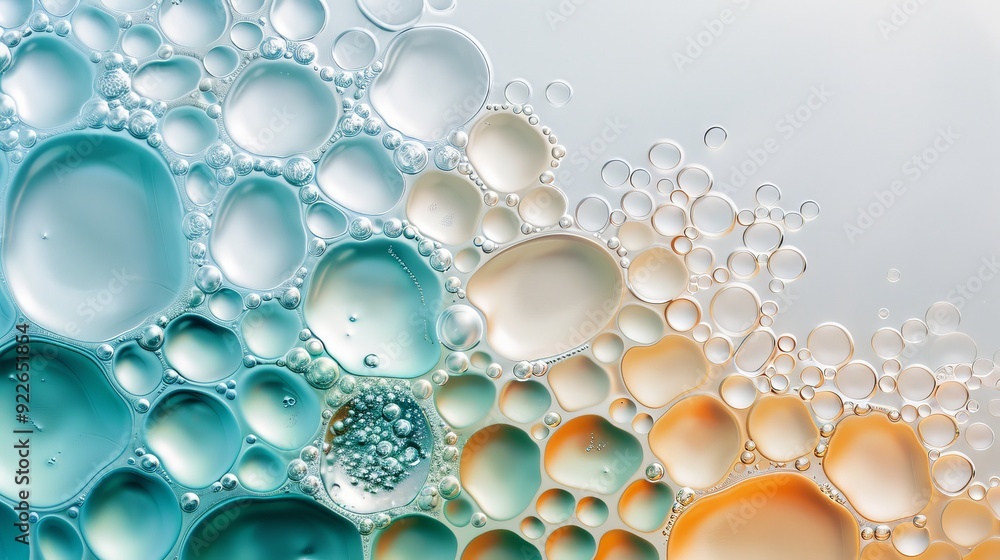 Poster a colorful abstract painting with many small circles of different colors