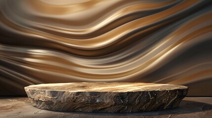 Stone empty pedestal for display product at the background.  Generative AI