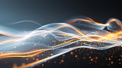 A gold and silver wave with a lot of glitter on it