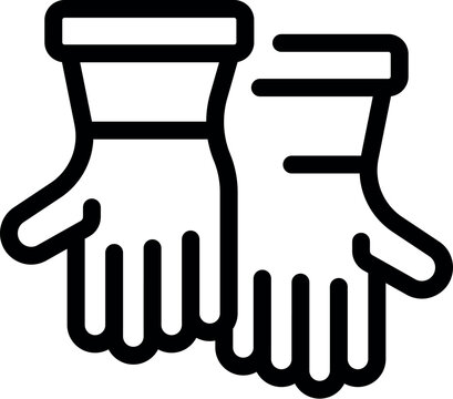 recommend clip art: Line icon of two protective gloves, emphasizing safety in industrial environments