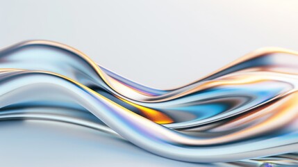 Obraz premium A shiny silver surface with a wave pattern