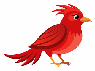 Illustration à plat d’oiseau rouge sur le blanc 