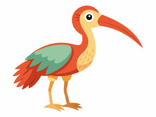 Icône ibis de la forêt vectorielle. Illustration d’espèces menacées. Mignon animal éteint isolé sur fond blanc. Drôle d’illustration d’oiseau sauvage pour les enfants. Concept de protection de la natu