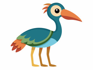 Icône ibis de la forêt vectorielle. Illustration d’espèces menacées. Mignon animal éteint isolé sur fond blanc. Drôle d’illustration d’oiseau sauvage pour les enfants. Concept de protection de la natu