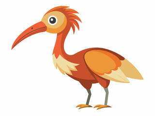 Icône ibis de la forêt vectorielle. Illustration d’espèces menacées. Mignon animal éteint isolé sur fond blanc. Drôle d’illustration d’oiseau sauvage pour les enfants. Concept de protection de la natu