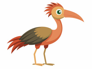 Icône ibis de la forêt vectorielle. Illustration d’espèces menacées. Mignon animal éteint isolé sur fond blanc. Drôle d’illustration d’oiseau sauvage pour les enfants. Concept de protection de la natu