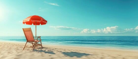 Beach chair and beach observatory,vacation travel on the beach,Lifeguard,enjoy summer,3D rendering