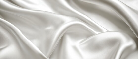 Fototapeta premium Closeup of rippled white silk fabric