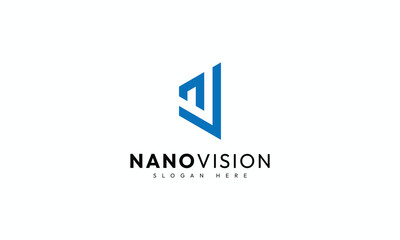 Initials NV Abstract Logomark Named Nano Vision