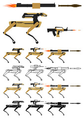 Unmanned dog robot vector illustration