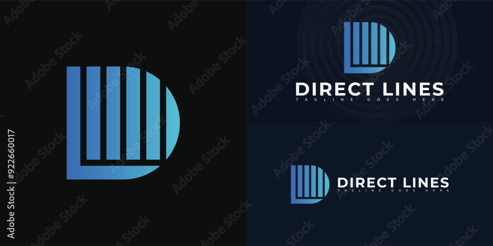 Aufkleber abstract initial letter dl or ld in blue color isolated on multiple background colors. the logo is s