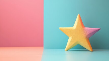 Obraz premium Colorful star decoration against a pastel background