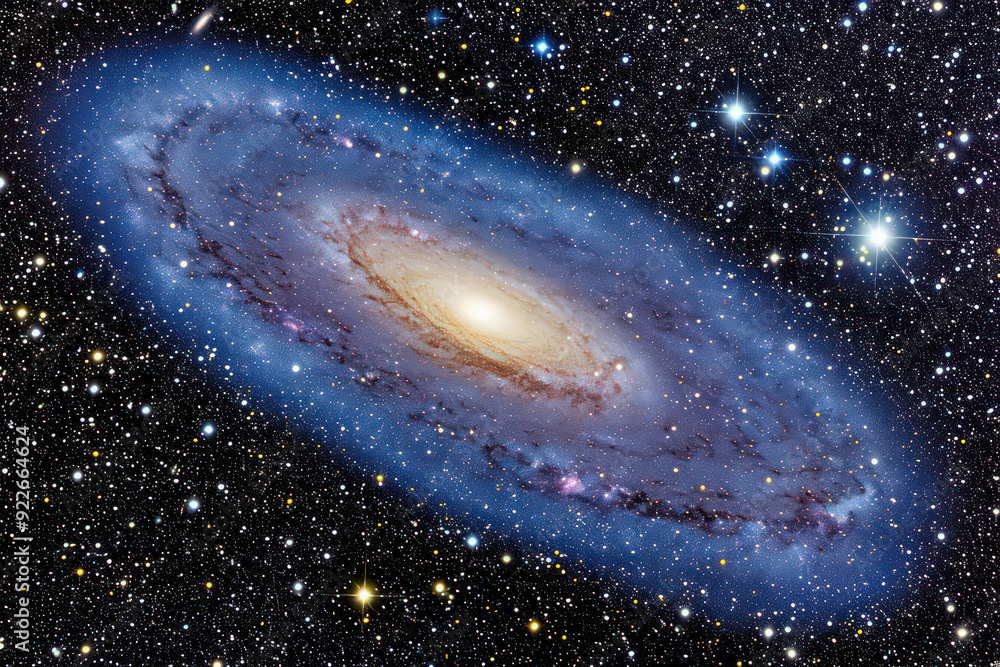 Canvas Prints an image displaying the grandeur of a spiral galaxy with sweeping arms and intricate patterns, showc