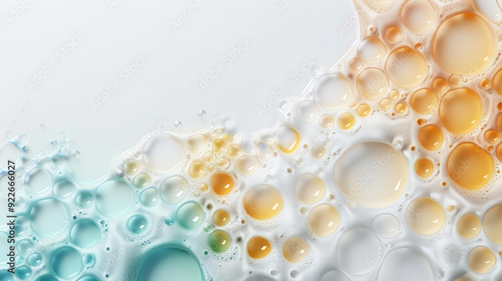 Aufkleber a white foam with many bubbles, creating a textured and bubbly appearance